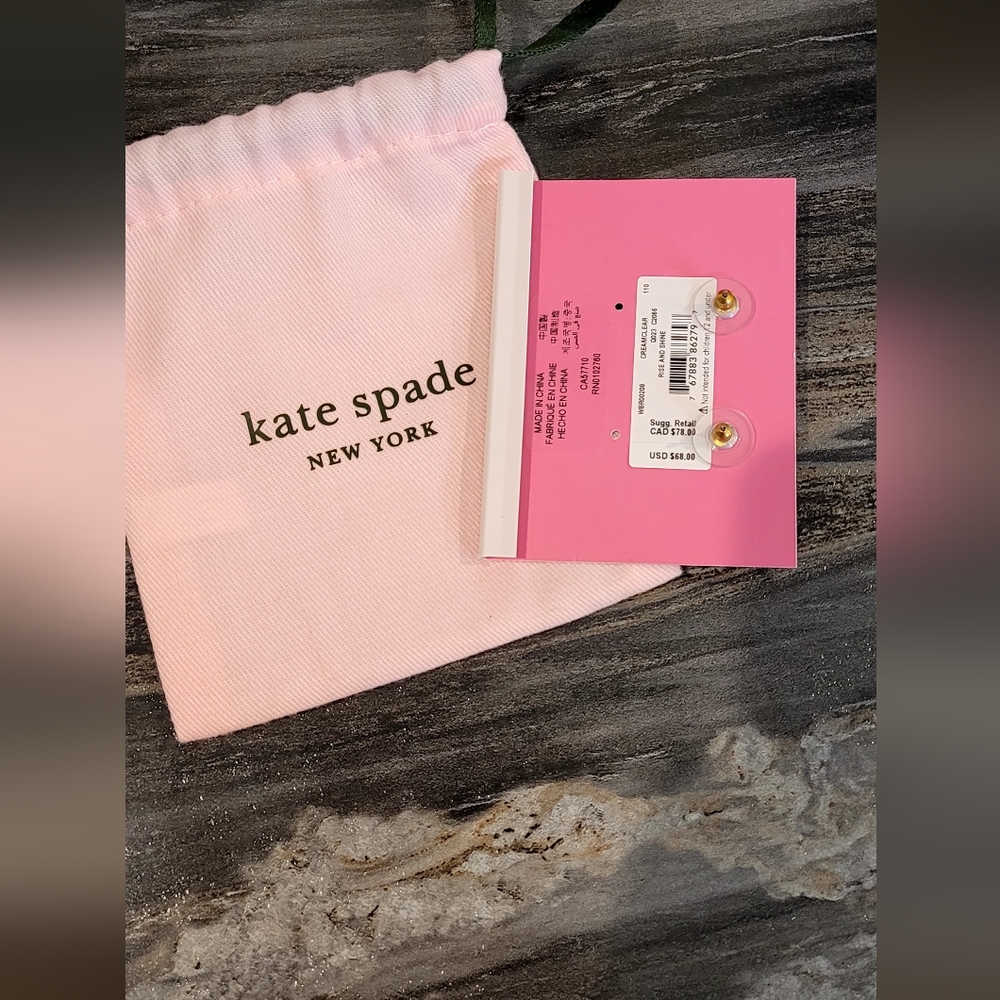 Kate Spade Silver and White Earrings